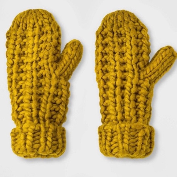 wild fable Accessories - Women's Chunky Knit Mittens - Wild Fable Yellow